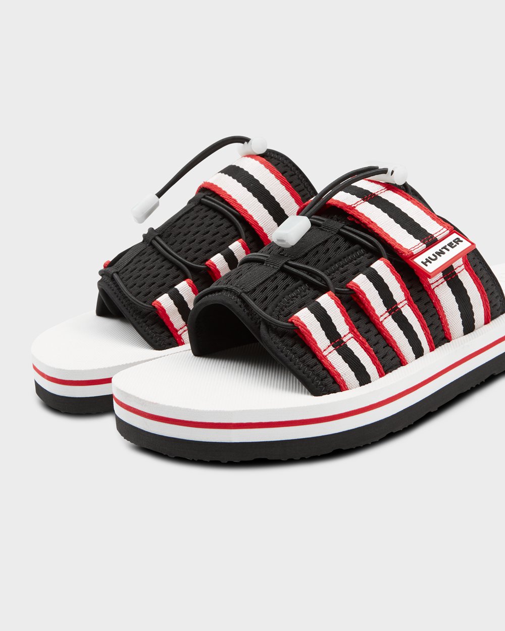 Chinelos Hunter Homem Pretas/Branco/Vermelhas - Original Beach - 67ZFJILNG